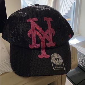 Sequin NY Mets cap